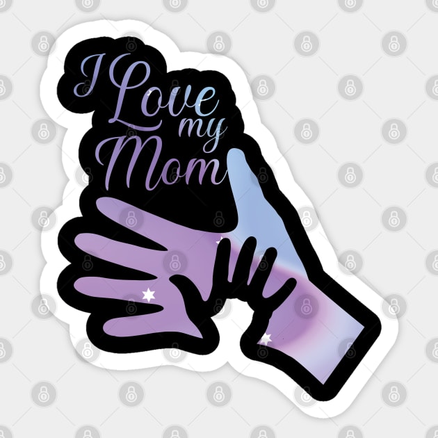 I love my mom, Design for girls Sticker by Jabinga